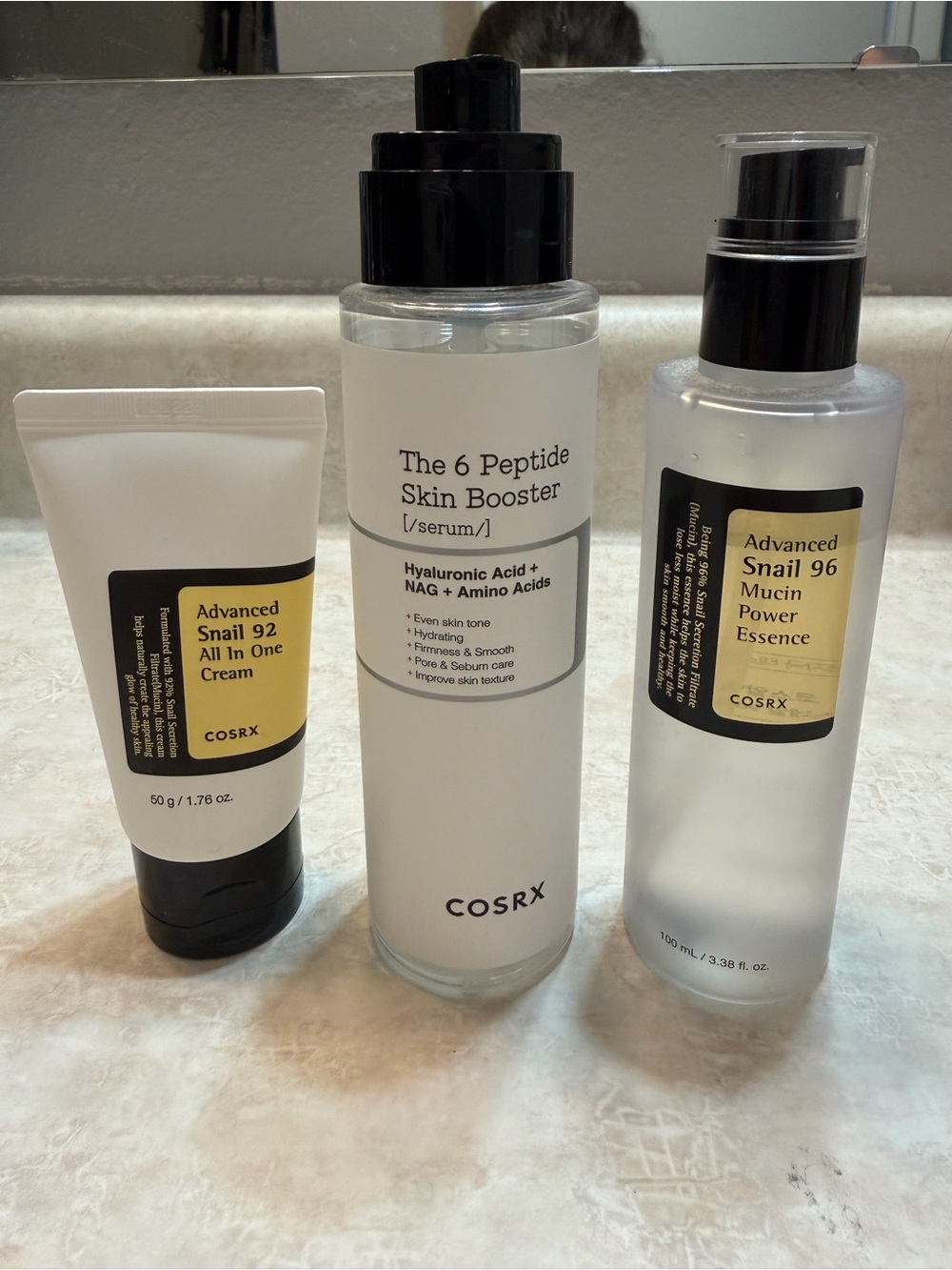 COSRX White and Black Skincare Trio with Yellow Labels
